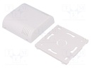 Enclosure: wall mounting; X: 80mm; Y: 80mm; Z: 25mm; ABS; white