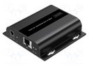 HDMI extender; DC socket,HDMI socket,RJ45 socket; metal; 120m