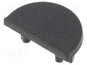 Cap for LED profiles; black; ABS; Application: ARC12