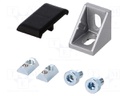 Angle bracket; for profiles; Width of the groove: 5mm