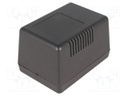 Enclosure: for power supplies; vented; X: 65.5mm; Y: 92mm; Z: 57mm
