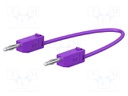 Test lead; 60VDC; 30VAC; 10A; banana plug 2mm,both sides; violet
