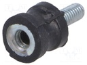Vibration damper; M4; Ø: 10mm; rubber; L: 10mm; Thread len: 10mm