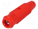 Adapter; 4mm banana; red; banana 4mm socket