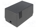 Enclosure: for power supplies; X: 69mm; Y: 114mm; Z: 63mm; black
