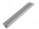 Profiles for LED modules; transparent; angular; L: 1m; aluminium