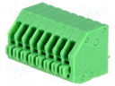 PCB terminal block; angled 45°; 2.5mm; ways: 8; on PCBs; terminal
