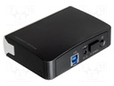 Hub USB; DC,USB A socket x5,USB B socket; USB 3.0; black,silver