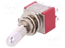 Switch: toggle; Pos: 2; DPDT; ON-ON; 2A/250VAC; 5A/28VDC; -30÷85°C