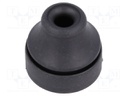 Grommet; Ømount.hole: 16mm; TPE (thermoplastic elastomer); black