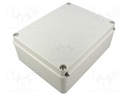 Enclosure: junction box; wall mount; plastic; grey