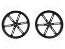 Wheel; black; Shaft: D spring; Pcs: 2; push-in; Ø: 90mm; W: 10mm