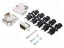 D-Sub; PIN: 9; male; shielded,metalized; angled 45°; for cable