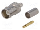 Plug; BNC; female; straight; 50Ω; RG58; crimped; for cable