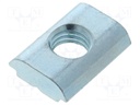 Nut; for profiles; Width of the groove: 10mm; steel; zinc