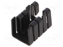 Heatsink: extruded; U; TO220; black; L: 19mm; W: 12.8mm; H: 12.7mm