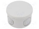 Enclosure: junction box; Ø: 84mm; Z: 50mm; light grey