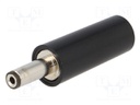 Plug; DC supply; female; 3,4/1,3mm; for cable; soldering; 500mA