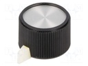 Knob; with pointer; aluminium,thermoplastic; Shaft d: 6mm; black