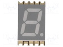 Display: LED; 7-segment; 10mm; 0.39"; No.char: 1; red; 20.8mcd; anode