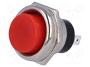 Switch: push-button; Pos: 2; 1A/250VAC; red; Illumin: none; none