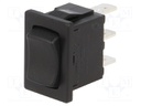 ROCKER; SP3T; Pos: 3; ON-OFF-ON; 10A/250VAC; 10A/28VDC; black; none