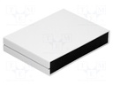 Enclosure: with panel; X: 225mm; Y: 165mm; Z: 40mm; ABS; light grey