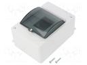 Enclosure: for modular components; IP20; white; No.of mod: 4; 400V
