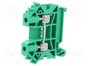 Splice terminal: rail; 0.5÷6mm2; ways: 1; terminals: 2; green; TS35