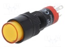 Switch: push-button; Pos: 2; SPDT; 0.5A/250VAC; 1A/24VDC; orange