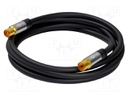 Cable; 75Ω; 1m; coaxial 9.5mm socket,coaxial 9.5mm plug; black