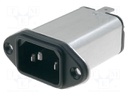 Connector: AC supply; socket; male; 4A; 250VAC; IEC 60320; -25÷85°C
