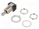 Switch: toggle; Pos: 3; DPDT; ON-ON-ON; 6A/125VAC; 6A/6VDC; 20mΩ