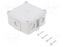 Enclosure: junction box; X: 91mm; Y: 91mm; Z: 51mm; duroplast; IP54