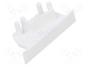 Cap for LED profiles; white; 20pcs; with hole; DIAGONAL14