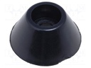 Foot; black; PVC; A: 14.8mm; B: 8mm; C: 6mm; E: 7mm; D: 3mm; F: 3.1mm