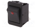 ROCKER; DPST; Pos: 2; OFF-ON; 16A/250VAC; black; Body: black