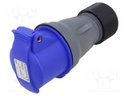 Connector: AC supply 3-phase; plug; female; straight; for cable