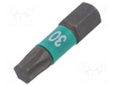 Screwdriver bit; Torx®; TX30; Overall len: 25mm; Plating: diamond
