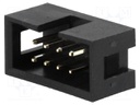 Socket; IDC; male; PIN: 8; straight; THT; gold-plated; 2.54mm