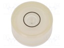 Spirit level; H: 9mm; Ømount.hole: 18mm; plastic; Body: white