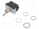 Switch: toggle; Pos: 2; DPDT; ON-ON; 20A/125VAC; Toggle: round