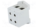 Splice terminal: rail; 25÷150mm2; ways: 1; terminals: 4; grey; TS35