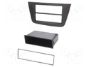 Radio mounting frame; Seat; 2 DIN; black