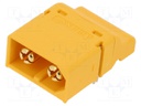 Socket; DC supply; XT60; male; PIN: 2; on PCBs; SMT; Colour: yellow