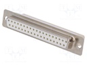 D-Sub; PIN: 37; plug; female; w/o contacts; for cable; 250V; white