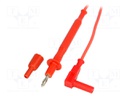 Test lead; silicone; 1m; red; 12A; 1kV; Cond.cross sec: 0.75mm2