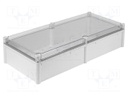 Enclosure: multipurpose; X: 278mm; Y: 558mm; Z: 130mm; SOLID; grey