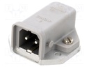 Connector: rectangular; ST; socket; male; PIN: 2; tinned; IP54; 16A