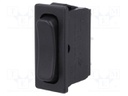 ROCKER; SPDT; Pos: 3; (ON)-OFF-(ON); 6A/250VAC; black; IP40; none